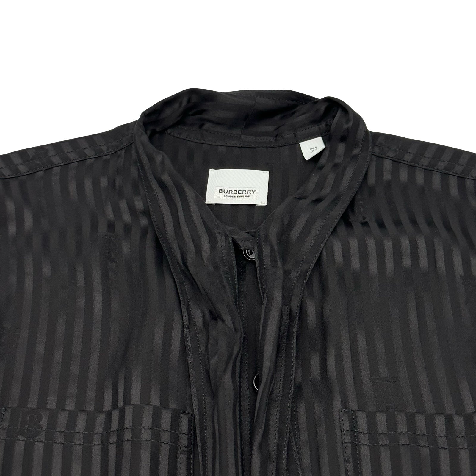 バーバリーロンドン BURBERRY LONDON ストライプロゴボウタイシルク 