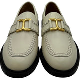 クロエ Chloe FLATS レザーローファー クリーム レザー レディース ローファー