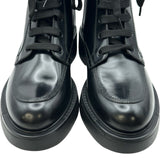 プラダ PRADA トライアングルロゴレザーショートブーツ ブラック レザー レディース ブーツ