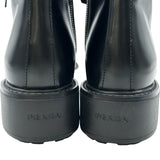 プラダ PRADA トライアングルロゴレザーショートブーツ ブラック レザー レディース ブーツ