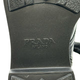 プラダ PRADA トライアングルロゴレザーショートブーツ ブラック レザー レディース ブーツ