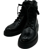 プラダ PRADA トライアングルロゴレザーショートブーツ ブラック レザー レディース ブーツ