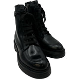 プラダ PRADA トライアングルロゴレザーショートブーツ ブラック レザー レディース ブーツ