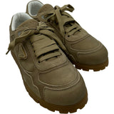 プラダ PRADA トライアングルロゴローカットスニーカー 1E709N ベージュ レザー レディース スニーカー