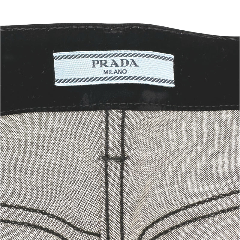 プラダ PRADA トライアングルロゴベロアパンツ ブラック ベロア