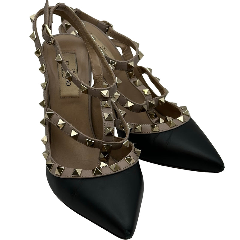 ヴァレンティノ VALENTINO ロックスタッズストラップパンプス ブラック