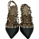 ヴァレンティノ VALENTINO ロックスタッズストラップパンプス ブラック レザー レディース パンプス