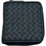 ボッテガ・ヴェネタ BOTTEGA VENETA イントレチャート コンパクトウォレット ネイビー イントレチャート ユニセックス 二つ折り財布
