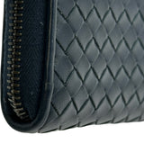 ボッテガ・ヴェネタ BOTTEGA VENETA イントレチャート コンパクトウォレット ネイビー イントレチャート ユニセックス 二つ折り財布