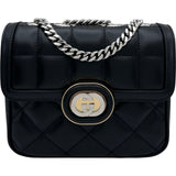 グッチ GUCCI デコミニショルダーバッグ 741457 ブラック レザー レディース ショルダーバッグ