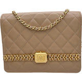 シャネル CHANEL マトラッセショルダーバッグ AP3928 ベージュ ゴールド金具 カーフスキン レディース ショルダーバッグ