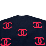 シャネル CHANEL カシミヤ混ココマークニットセーター P70525 ネイビー カシミヤ レディース セーター