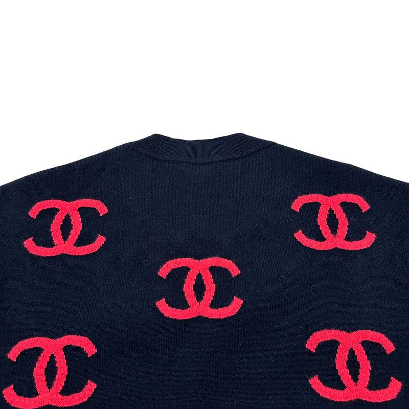 シャネル CHANEL カシミヤ混ココマークニットセーター P70525 ネイビー