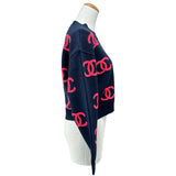 シャネル CHANEL カシミヤ混ココマークニットセーター P70525 ネイビー カシミヤ レディース セーター