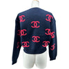 シャネル CHANEL カシミヤ混ココマークニットセーター P70525 ネイビー カシミヤ レディース セーター