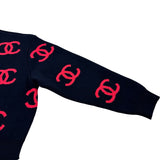 シャネル CHANEL カシミヤ混ココマークニットセーター P70525 ネイビー カシミヤ レディース セーター