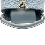 ルイ・ヴィトン LOUIS VUITTON カプシーヌMINI ライトブルー系 シルバー金具 サテン/ラインストーン レディース ショルダーバッグ