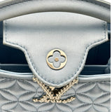 ルイ・ヴィトン LOUIS VUITTON カプシーヌMINI ライトブルー系 シルバー金具 サテン/ラインストーン レディース ショルダーバッグ