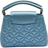 ルイ・ヴィトン LOUIS VUITTON カプシーヌMINI ライトブルー系 シルバー金具 サテン/ラインストーン レディース ショルダーバッグ