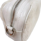 ミュウミュウ miu miu モントーネレターショルダーバッグ 5BH119 アイボリー　シルバー金具 ファー/レザー　スパンコール レディース ショルダーバッグ