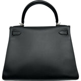 エルメス HERMES ケリー28 □N刻 ブラック シルバー金具 エプソン レディース ショルダーバッグ