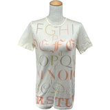 エルメス HERMES ロゴ総柄半袖Tシャツ ホワイト コットン レディース 半袖Ｔシャツ