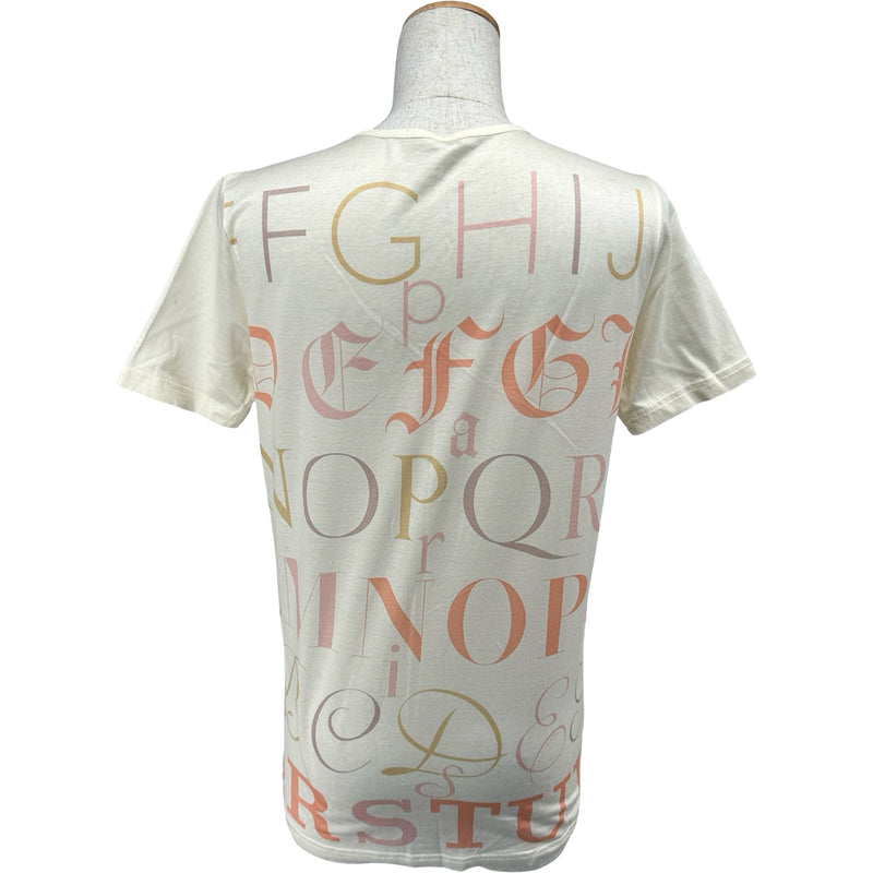 HERMES ホワイトTシャツ ロゴプリント エルメス HERMES ロゴ総柄半袖Tシャツ ホワイト コットン レディース