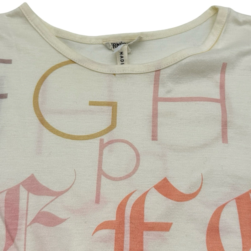 エルメス HERMES ロゴ総柄半袖Tシャツ ホワイト コットン レディース