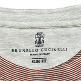 ブルネロクチネリ BRUNELLO CUCINELLI SLIM FIT 半袖Tシャツ ブラウン コットン メンズ 半袖Ｔシャツ