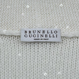 ブルネロクチネリ BRUNELLO CUCINELLI スパンコールサマーニットカーディガン DW5223338 ホワイト コットン レディース カーディガン