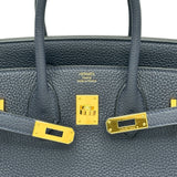 エルメス HERMES バーキン25 Z刻印 ブルーニュイ/ゴールド金具 トゴ レディース ハンドバッグ