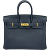 エルメス HERMES バーキン25 Z刻印 ブルーニュイ/ゴールド金具 トゴ レディース ハンドバッグ