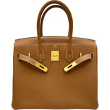 エルメス HERMES バーキン30 W刻印 ゴールド/ゴールド金具 トゴ レディース ハンドバッグ
