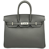 エルメス HERMES バーキン25 Y刻印 グリスエタン/シルバー金具 トゴ レディース ハンドバッグ