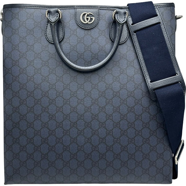 グッチ GUCCI GGスプリーム2WAYトート 792118 ネイビー PVC/レザー