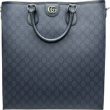 グッチ GUCCI GGスプリーム2WAYトート 792118 ネイビー PVC/レザー メンズ トートバッグ