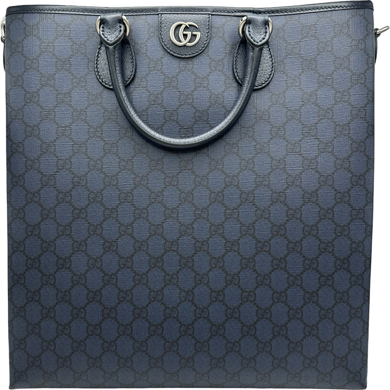 グッチ GUCCI GGスプリーム2WAYトート 792118 ネイビー PVC/レザー