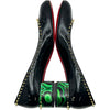 クリスチャン・ルブタン Christian louboutin スタッズ装飾パテントパンプス ブラック パテントレザー レディース パンプス