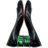 クリスチャン・ルブタン Christian louboutin スタッズ装飾パテントパンプス ブラック パテントレザー レディース パンプス