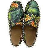 クリスチャン・ルブタン Christian louboutin ボタニカル柄スタッズスリッポン 1160992 ブラック ラバー/エナメルレザー メンズ スリッポン