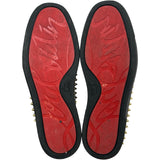 クリスチャン・ルブタン Christian louboutin ボタニカル柄スタッズスリッポン 1160992 ブラック ラバー/エナメルレザー メンズ スリッポン