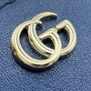 グッチ GUCCI ダブルGフローラミニジップウォレット 837412 ブルー ゴールド金具 レザー レディース コインケース
