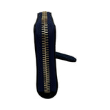 グッチ GUCCI ダブルGフローラミニジップウォレット 837412 ブルー ゴールド金具 レザー レディース コインケース