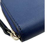 グッチ GUCCI ダブルGフローラミニジップウォレット 837412 ブルー ゴールド金具 レザー レディース コインケース