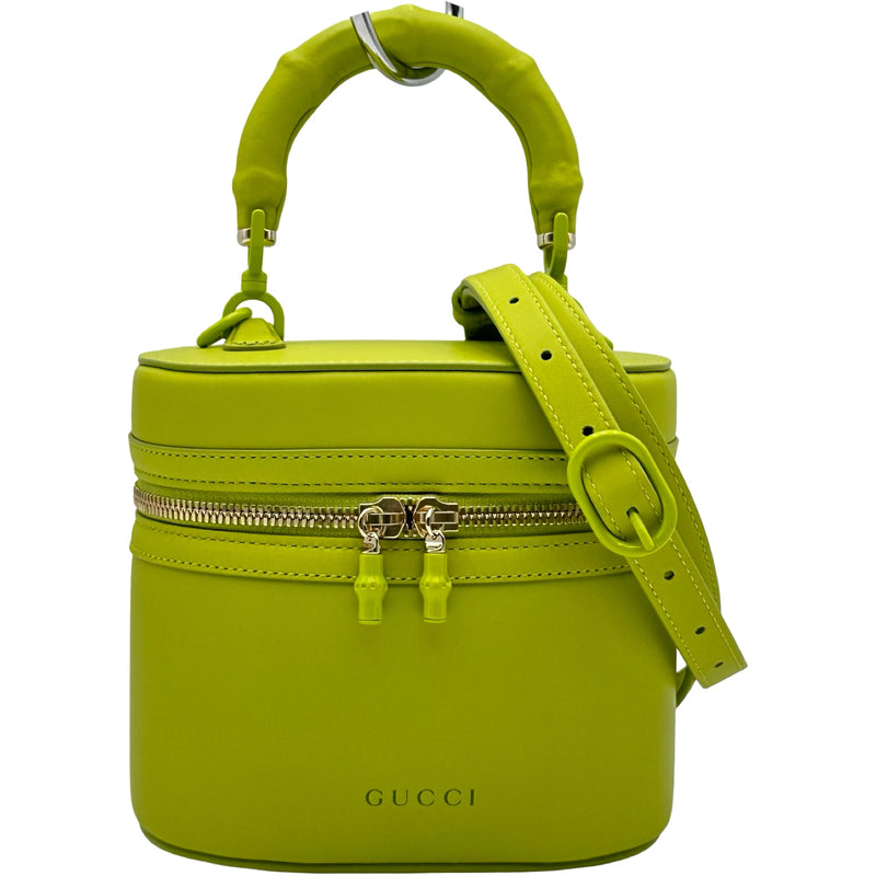 GUCCI バンブー ハンドバッグ グリーン グッチ GUCCI バンブーハンドルミニバニティバッグ 828157 ライト