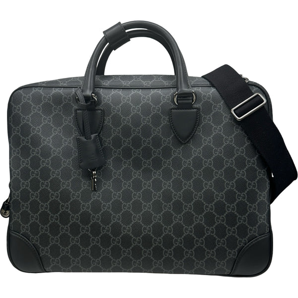 グッチ GUCCI エンブレムミディアムブリーフケース 821149 ブラック GGスプリーム メンズ ブリーフケース グッチ GUCCI エンブレムミディアムブリーフケース 821149 ブラック GG