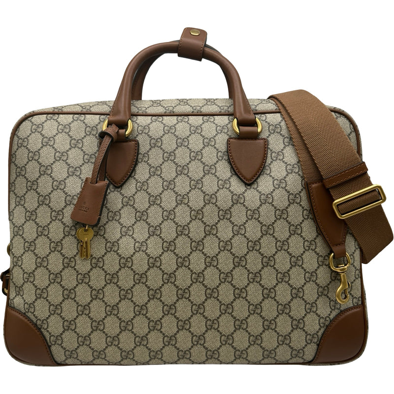 グッチ GUCCI GGエンブレムミディアムブリーフケース 821149 ブラウン GGスプリーム メンズ ブリーフケース グッチ GUCCI GGエンブレムミディアムブリーフケース 821149 ブラウン