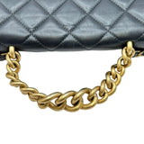 シャネル CHANEL ココマークトリコマテリアルチェーンショルダー AS0785 28番台 ネイビー ゴールド金具 キャビアスキン/カーフスキン レディース ショルダーバッグ