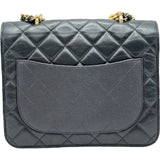 シャネル CHANEL ココマークトリコマテリアルチェーンショルダー AS0785 28番台 ネイビー ゴールド金具 キャビアスキン/カーフスキン レディース ショルダーバッグ