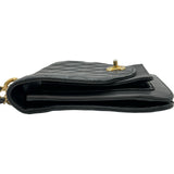 シャネル CHANEL ココマークトリコマテリアルチェーンショルダー AS0785 28番台 ネイビー ゴールド金具 キャビアスキン/カーフスキン レディース ショルダーバッグ